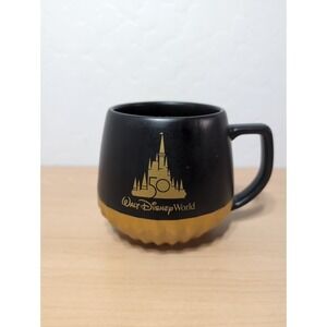 Walt Disney World 50th Anniversary STARBUCKS Coffee Luxe Mug Cup Black and Gold